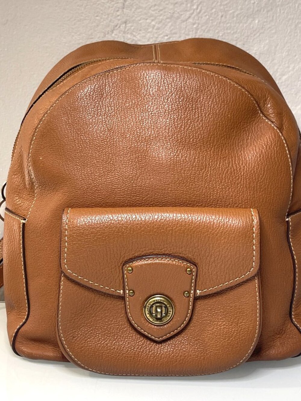 Ralph Lauren Brown 100% Leather Travel Commuter Backpack